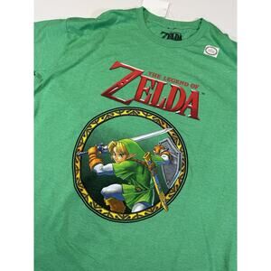 THE LEGEND OF ZELDA Nintendo Tee Shirt Mens L NEW Green Link Smash